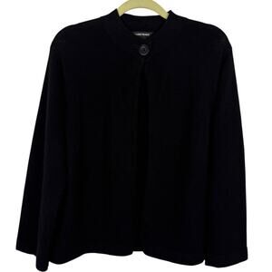 Ellen Tracy Classic Basic 3/4 Sleeve 100% Cashmere Knit Sweater Cardigan Top XL